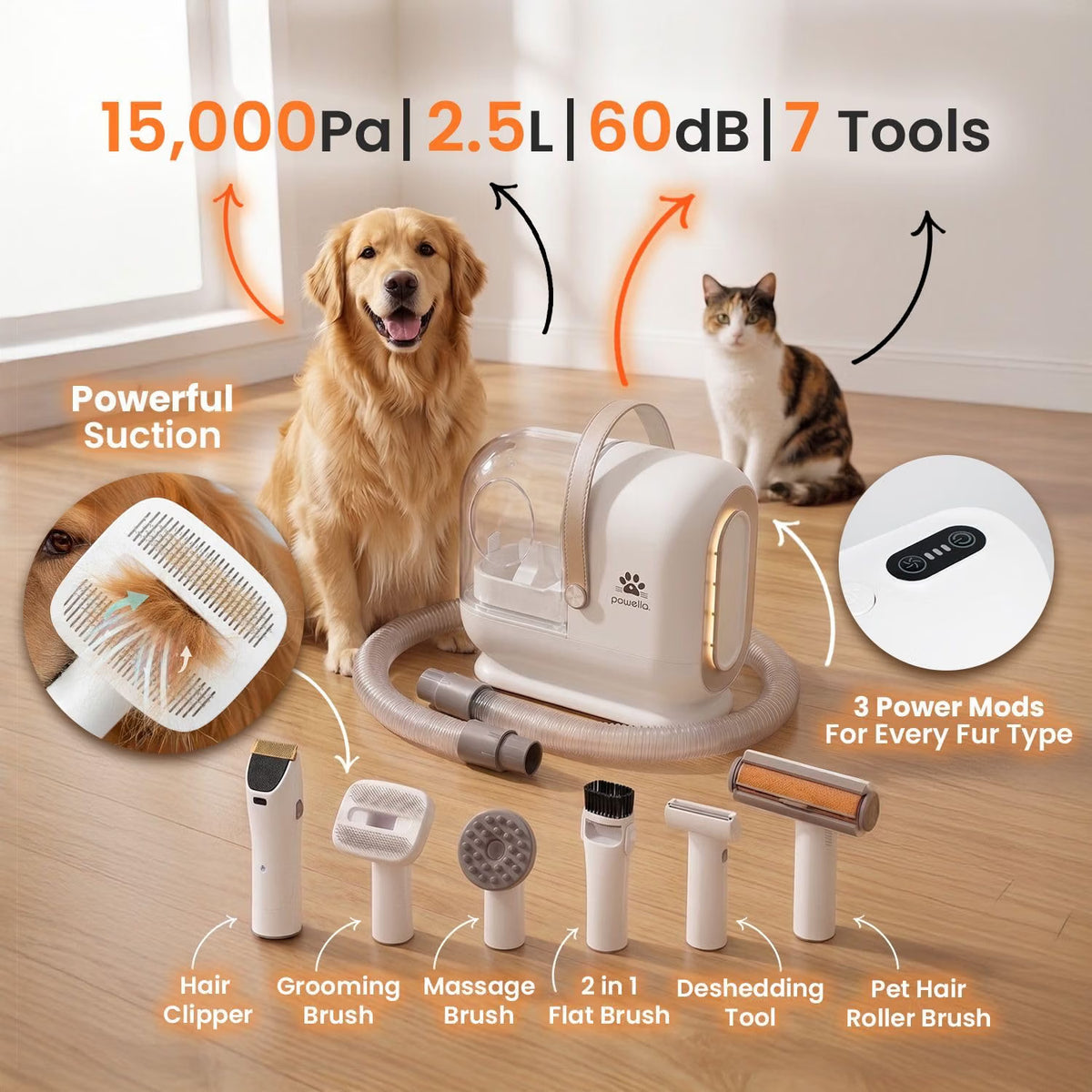 Portable Pet Grooming Vacuum