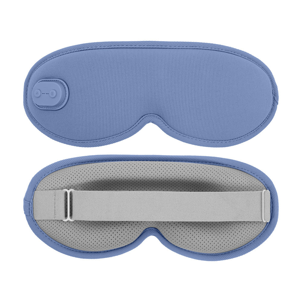 Blue 3D heated eye mask on a clean studio background