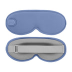 Blue 3D heated eye mask on a clean studio background