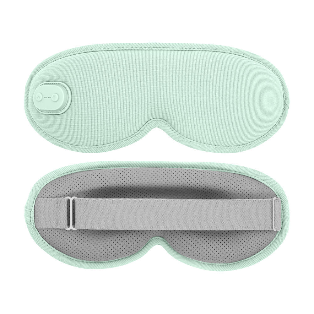 Green 3D heated eye mask on a clean studio background
