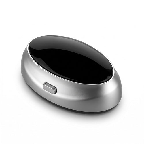 The Quietvana anti-snore device in silver and black on a clean white background